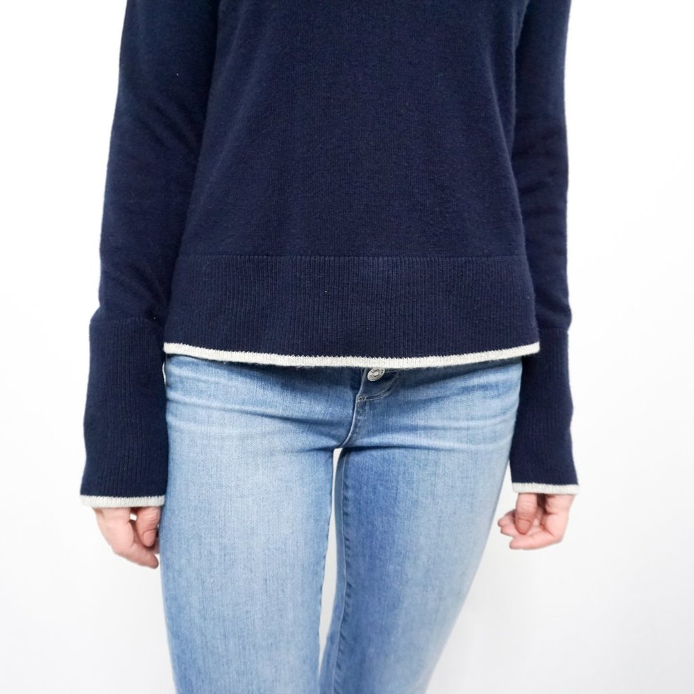 RAG & BONE Flavia Navy Cashmere Crew Sweater - Picture 2 of 7